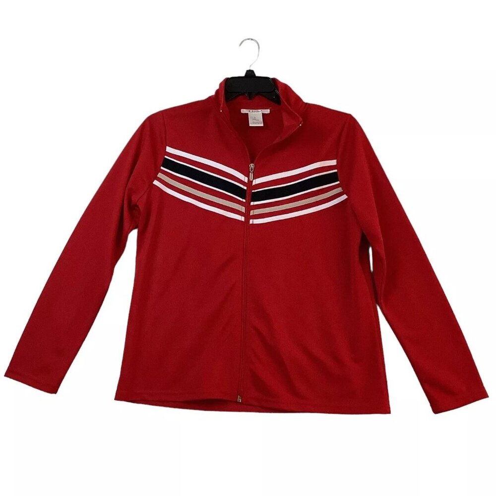 K.Jordan Athletic Track Jacket Full Zip Red Size L 100% Polyester